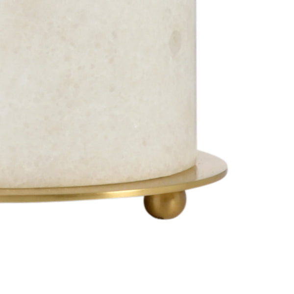 Wildwood Swirl Brushed Brass Credenza Lamp With Natural Stone Accents, Reversible Sculptural Ambient Light 65788