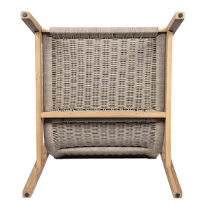 English Elm Outdoor Acacia Wood Rope Club Chair with Cushion for Coastal Patio Comfort N772P415592T