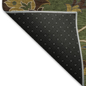 HomeRoots 10' Artichoke Green Floral Area Rug - Durable, Washable Design for Indoor/Outdoor Elegance & Style 657900