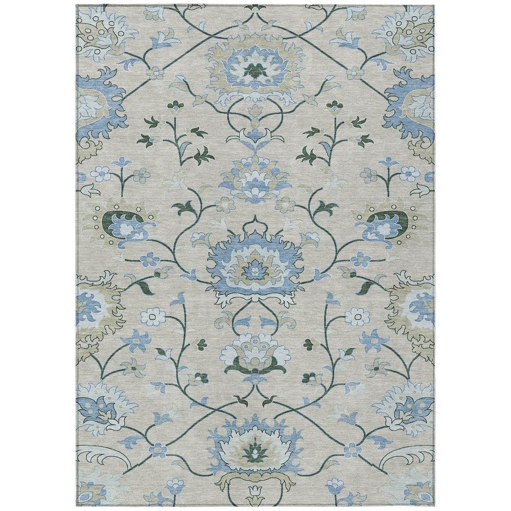 HomeRoots 9' X 12' Elegant Floral Washable Area Rug - Durable, Stain-Resistant Design for Indoor & Outdoor Use 657953