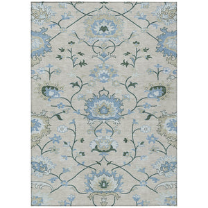 HomeRoots 9' X 12' Elegant Floral Washable Area Rug - Durable, Stain-Resistant Design for Indoor & Outdoor Use 657953