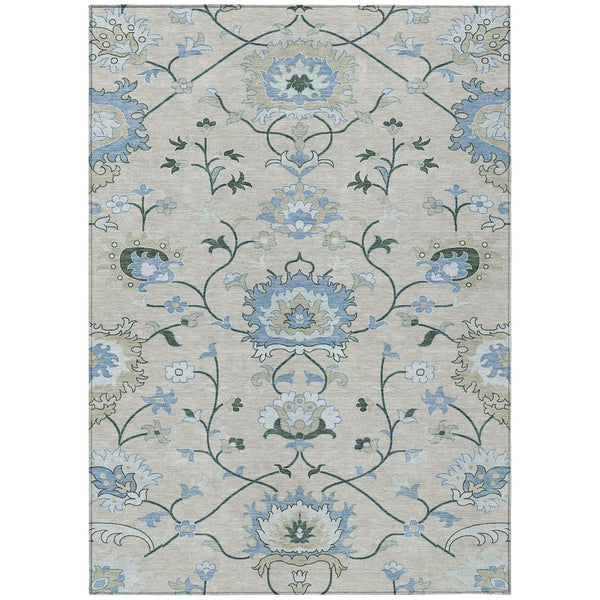 HomeRoots 9' X 12' Elegant Floral Washable Area Rug - Durable, Stain-Resistant Design for Indoor & Outdoor Use 657953