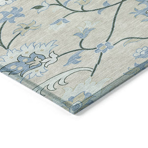 HomeRoots 9' X 12' Elegant Floral Washable Area Rug - Durable, Stain-Resistant Design for Indoor & Outdoor Use 657953