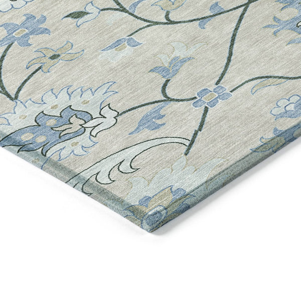 HomeRoots 9' X 12' Elegant Floral Washable Area Rug - Durable, Stain-Resistant Design for Indoor & Outdoor Use 657953