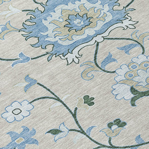 HomeRoots 9' X 12' Elegant Floral Washable Area Rug - Durable, Stain-Resistant Design for Indoor & Outdoor Use 657953