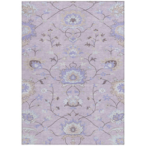 HomeRoots 8' X 10' Elegant Blush Lavender & Beige Floral Washable Area Rug for Indoor & Outdoor Spaces 657958