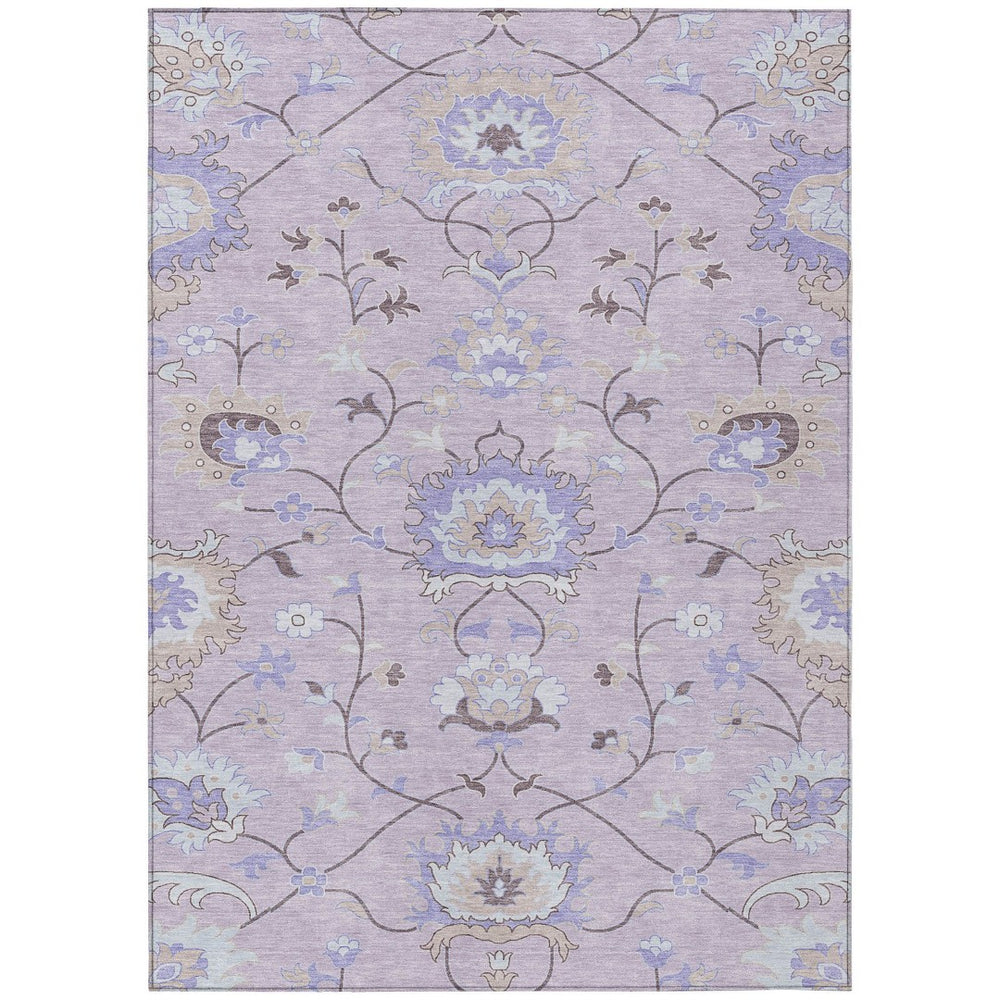 HomeRoots 10' Elegant Blush Lavender & Beige Floral Washable Area Rug for Indoor/Outdoor Spaces, Durable & Stylish 657960