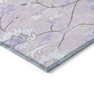 HomeRoots 10' Elegant Blush Lavender & Beige Floral Washable Area Rug for Indoor/Outdoor Spaces, Durable & Stylish 657960