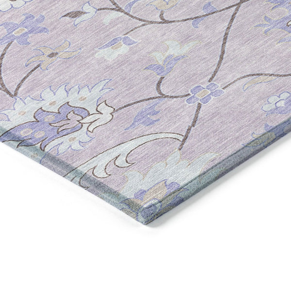 HomeRoots 10' Elegant Blush Lavender & Beige Floral Washable Area Rug for Indoor/Outdoor Spaces, Durable & Stylish 657960
