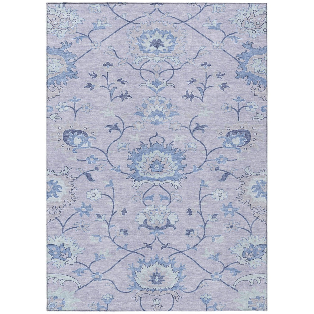 HomeRoots 8' X 10' Elegant Lilac & Ivory Floral Indoor/Outdoor Area Rug – Durable, Washable & Stylish Design! 657970