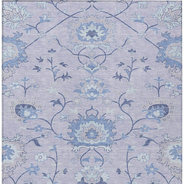 HomeRoots 9' Lilac and Ivory Floral Indoor/Outdoor Area Rug – Durable, Washable, Stylish for Any Space! 657971