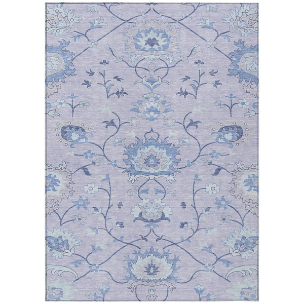 HomeRoots 9' Lilac and Ivory Floral Indoor/Outdoor Area Rug – Durable, Washable, Stylish for Any Space! 657971