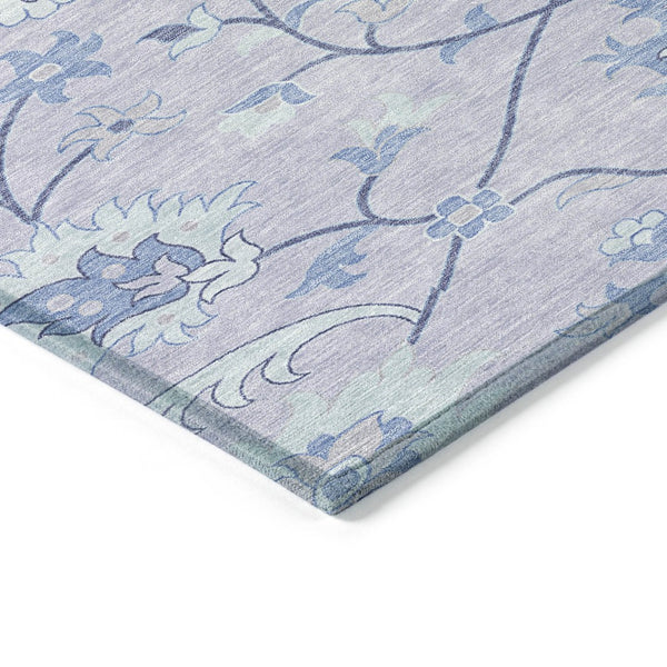 HomeRoots 9' Lilac and Ivory Floral Indoor/Outdoor Area Rug – Durable, Washable, Stylish for Any Space! 657971