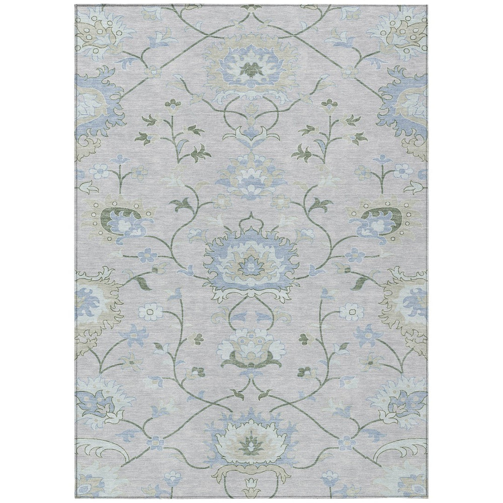 HomeRoots 9' X 12' Pearl and Ivory Floral Area Rug - Stylish, Washable, Durable for Indoor and Outdoor Use! 657983