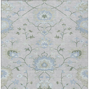 HomeRoots 9' X 12' Pearl and Ivory Floral Area Rug - Stylish, Washable, Durable for Indoor and Outdoor Use! 657983