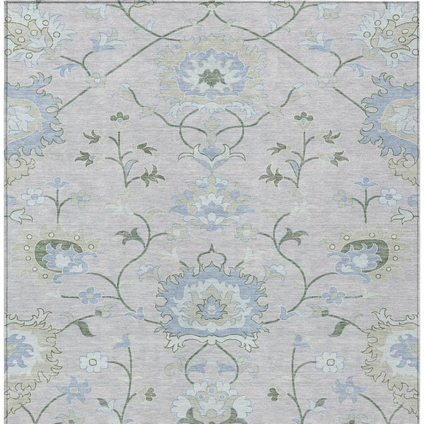 HomeRoots 9' X 12' Pearl and Ivory Floral Area Rug - Stylish, Washable, Durable for Indoor and Outdoor Use! 657983