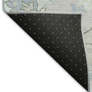 HomeRoots 10' Elegant Pearl & Ivory Floral Washable Area Rug - Durable Indoor/Outdoor Design for High-Traffic Spaces 657984