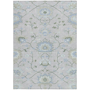 HomeRoots 10' Elegant Pearl & Ivory Floral Washable Area Rug - Durable Indoor/Outdoor Design for High-Traffic Spaces 657984