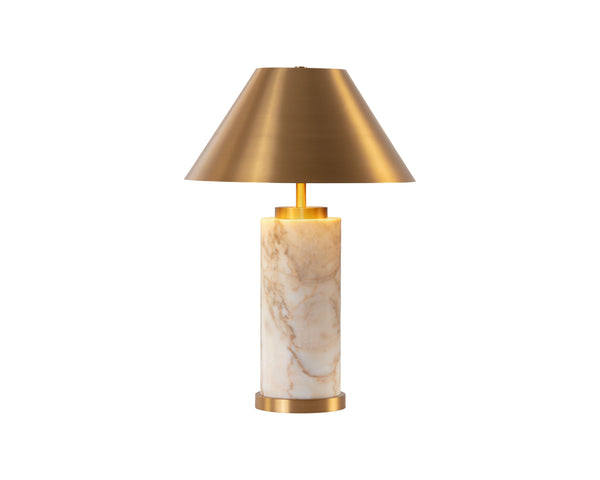 Sunpan Cilla Table Lamp - Luxurious Italian Marble Base With Gold Metal Shade For Modern Home Décor Elegance Gold Iron 112419