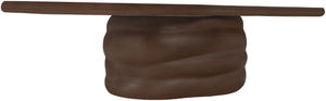 Meridian Furniture Branna Fiber Reinforced Concrete Coffee Table Art Deco Sculptural Form Indoor Outdoor Living Brown 657Brown-CT