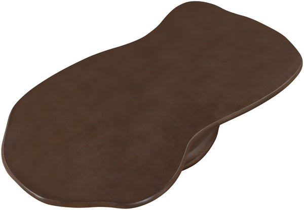 Meridian Furniture Branna Fiber Reinforced Concrete Coffee Table Art Deco Sculptural Form Indoor Outdoor Living Brown 657Brown-CT