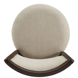 Bentwood Swivel Counter Stool Beige Upholstered Seat Mango Wood Frame