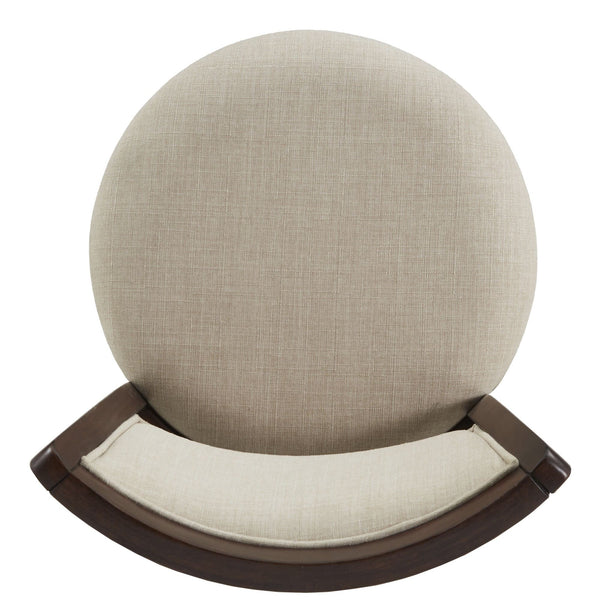 Bentwood Swivel Counter Stool Beige Upholstered Seat Mango Wood Frame