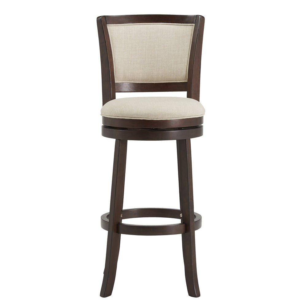 Homelegance Swivel Barstool with Panel Back Foam Seat and Linen Beige Upholstery 657C1-29BL