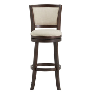 Homelegance Swivel Barstool with Panel Back Foam Seat and Linen Beige Upholstery 657C1-29BL