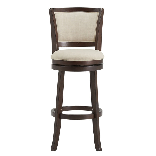 Homelegance Swivel Barstool with Panel Back Foam Seat and Linen Beige Upholstery 657C1-29BL