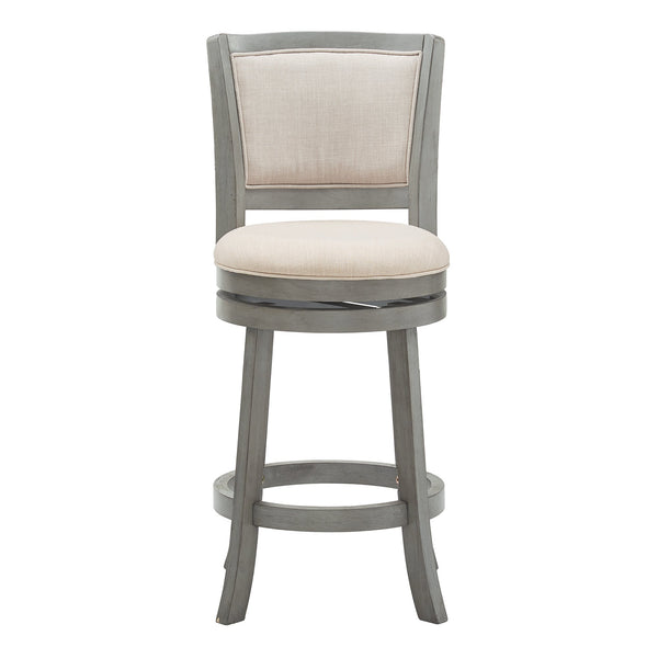 Homelegance Swivel Counter Stool Upholstered Hardwood Frame for Kitchen and Bar Seating Antique Grey / Beige 657GAC1-24BL