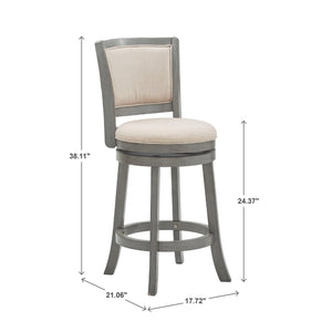 Swivel Counter Stool Upholstered Hardwood Frame for Kitchen and Bar Seating