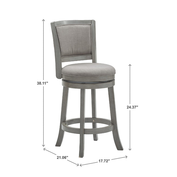 Swivel Counter Stool Upholstered Hardwood Frame for Kitchen and Bar Seating