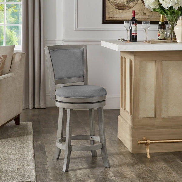 Swivel Counter Stool Upholstered Hardwood Frame for Kitchen and Bar Seating
