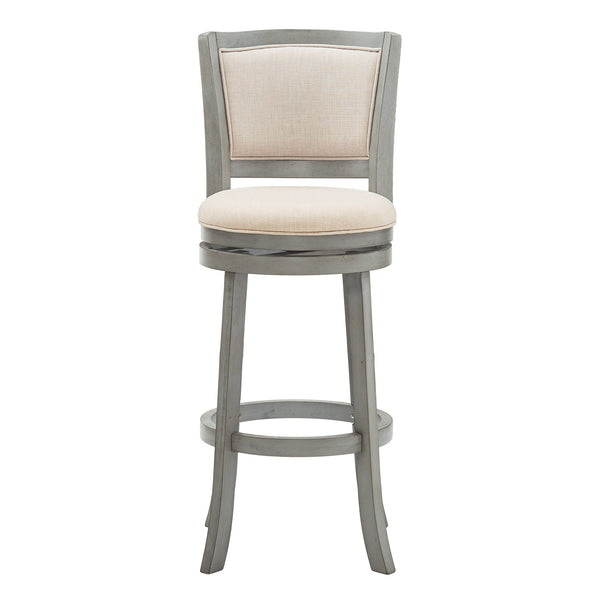 Homelegance Upholstered Swivel Barstool Hardwood Frame Padded Seat for Kitchen or Home Bar Antique Grey / Beige 657GAC1-29BL