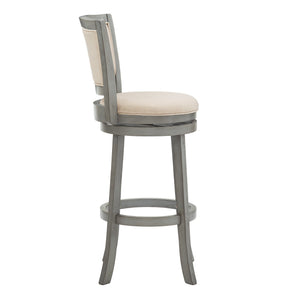 Upholstered Swivel Barstool Hardwood Frame Padded Seat for Kitchen or Home Bar