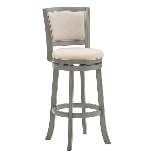 Upholstered Swivel Barstool Hardwood Frame Padded Seat for Kitchen or Home Bar