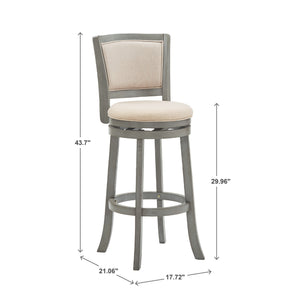Upholstered Swivel Barstool Hardwood Frame Padded Seat for Kitchen or Home Bar