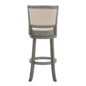 Upholstered Swivel Barstool Hardwood Frame Padded Seat for Kitchen or Home Bar