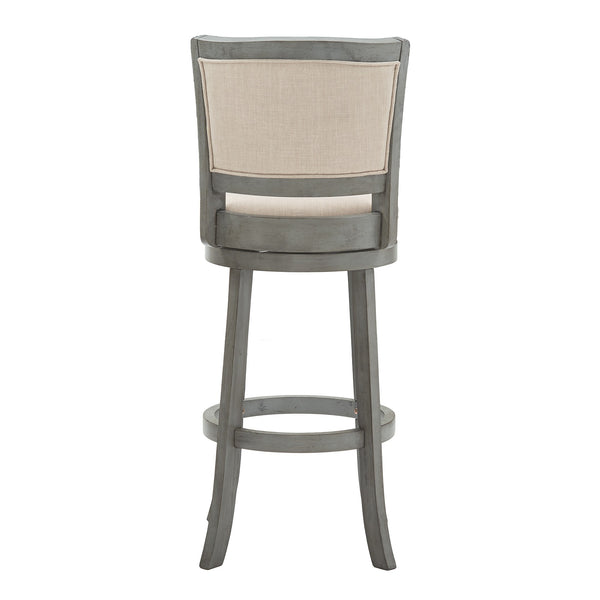 Upholstered Swivel Barstool Hardwood Frame Padded Seat for Kitchen or Home Bar
