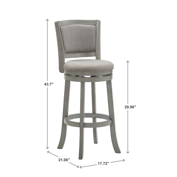 Upholstered Swivel Barstool Hardwood Frame Padded Seat for Kitchen or Home Bar