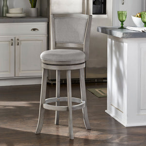 Upholstered Swivel Barstool Hardwood Frame Padded Seat for Kitchen or Home Bar