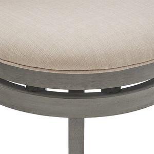 Hardwood Swivel Counter Stool with Slat Back and Padded Upholstered Seat for Kitchen