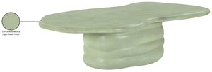 Meridian Furniture Branna Fiber Reinforced Concrete Coffee Table Art Deco Sculptural Form Indoor Outdoor Living Green 657Green-CT