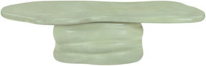 Meridian Furniture Branna Fiber Reinforced Concrete Coffee Table Art Deco Sculptural Form Indoor Outdoor Living Green 657Green-CT