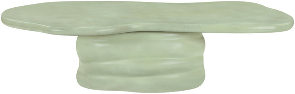 Meridian Furniture Branna Fiber Reinforced Concrete Coffee Table Art Deco Sculptural Form Indoor Outdoor Living Green 657Green-CT