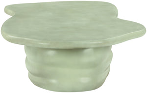 Meridian Furniture Branna Fiber Reinforced Concrete Coffee Table Art Deco Sculptural Form Indoor Outdoor Living Green 657Green-CT