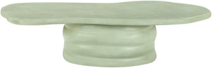 Meridian Furniture Branna Fiber Reinforced Concrete Coffee Table Art Deco Sculptural Form Indoor Outdoor Living Green 657Green-CT