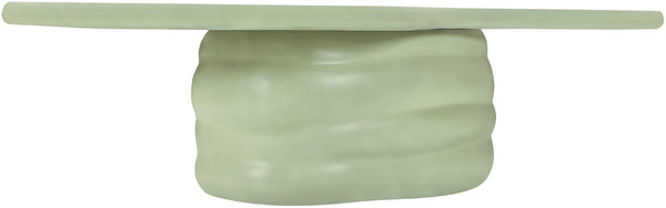 Meridian Furniture Branna Fiber Reinforced Concrete Coffee Table Art Deco Sculptural Form Indoor Outdoor Living Green 657Green-CT