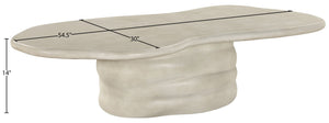 Meridian Furniture Branna Fiber Reinforced Concrete Coffee Table Art Deco Sculptural Form Indoor Outdoor Living Beige 657Sand-CT
